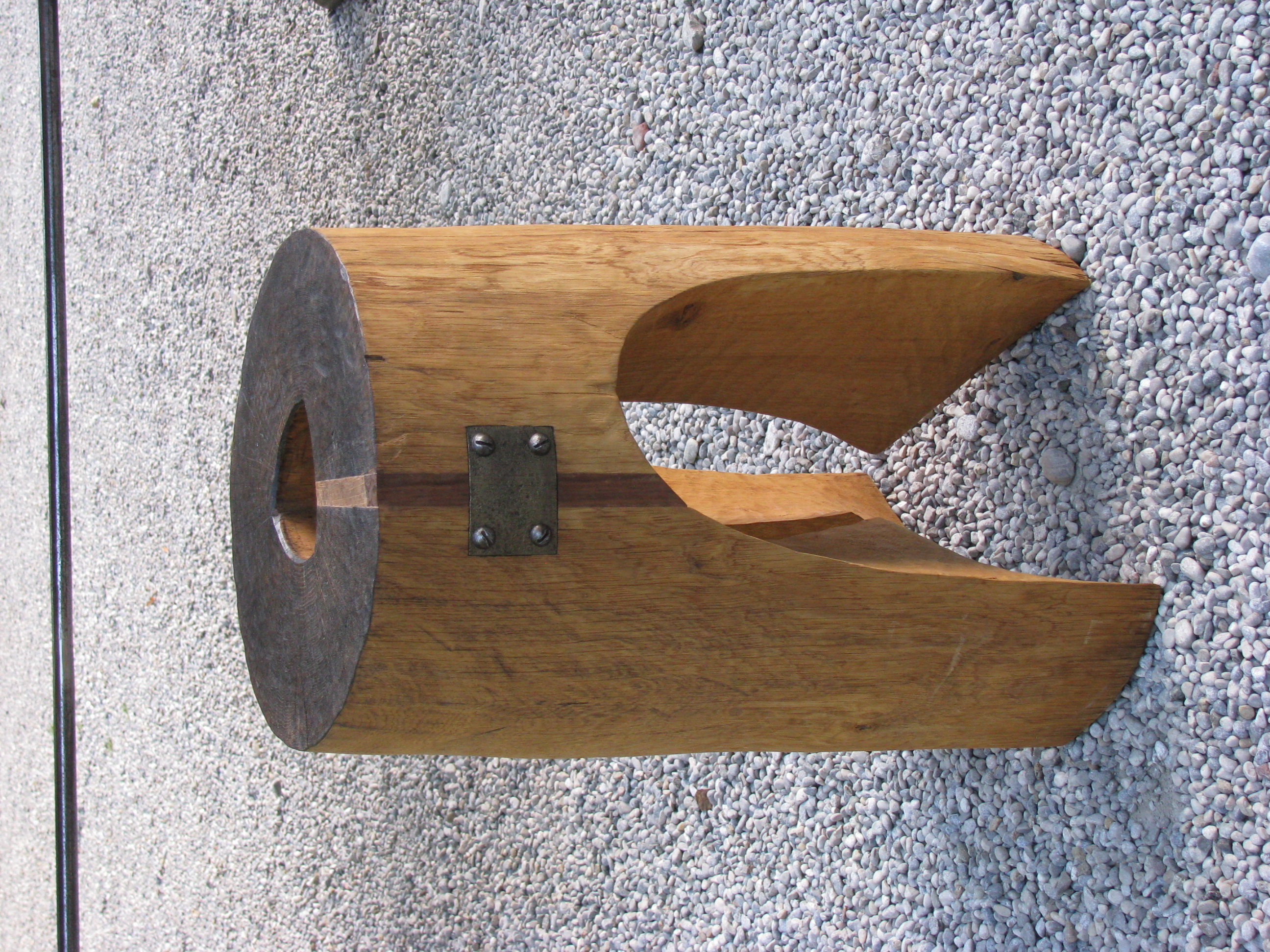 Hocker, 2016++ massive Eiche, gebeizt und geölt, Unikat, Handarbeit